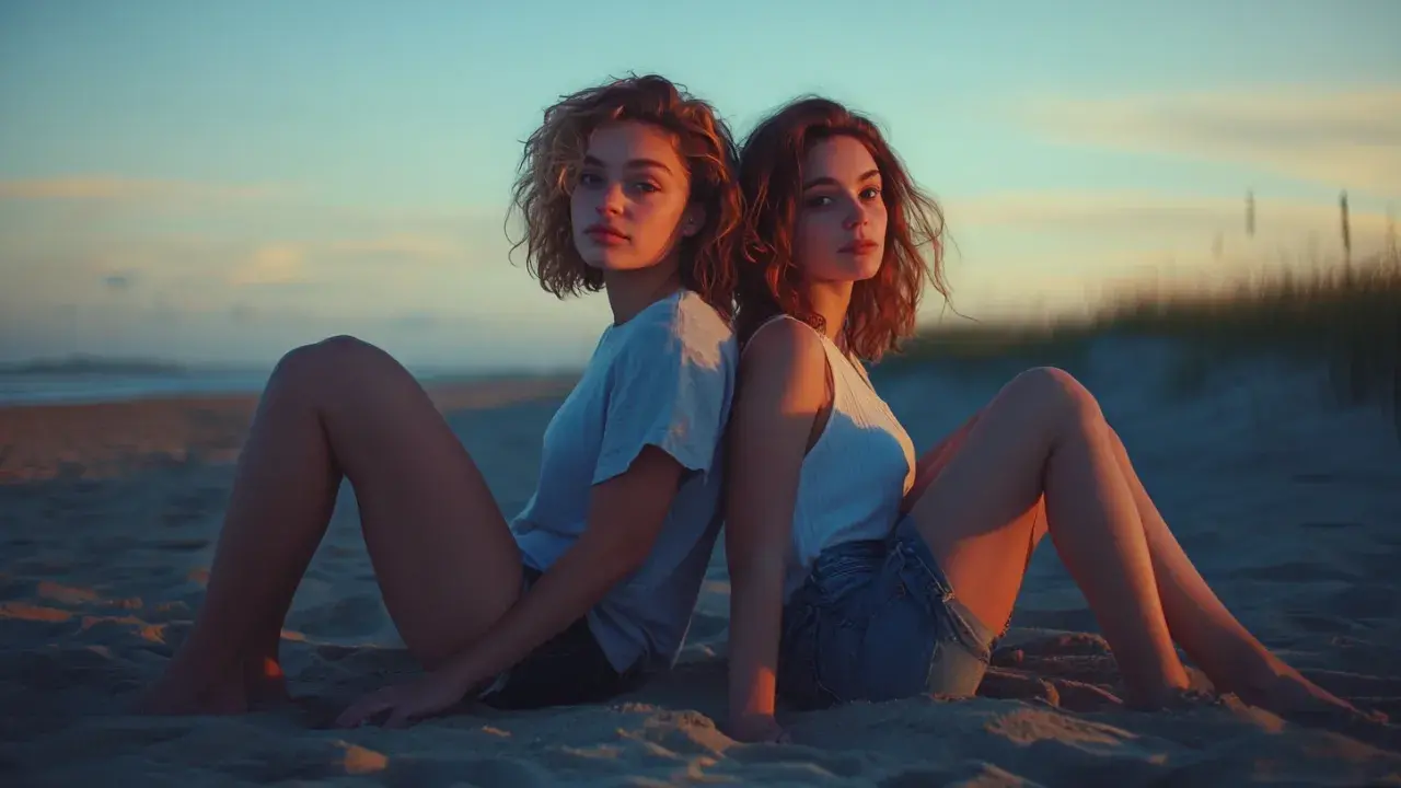 Sitting Back to Back on the Sand 