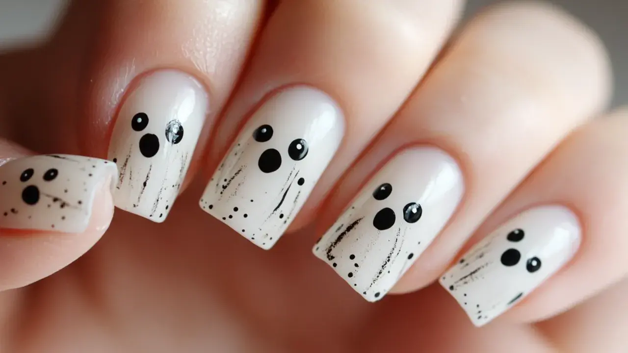 Minimalist Ghost Nails