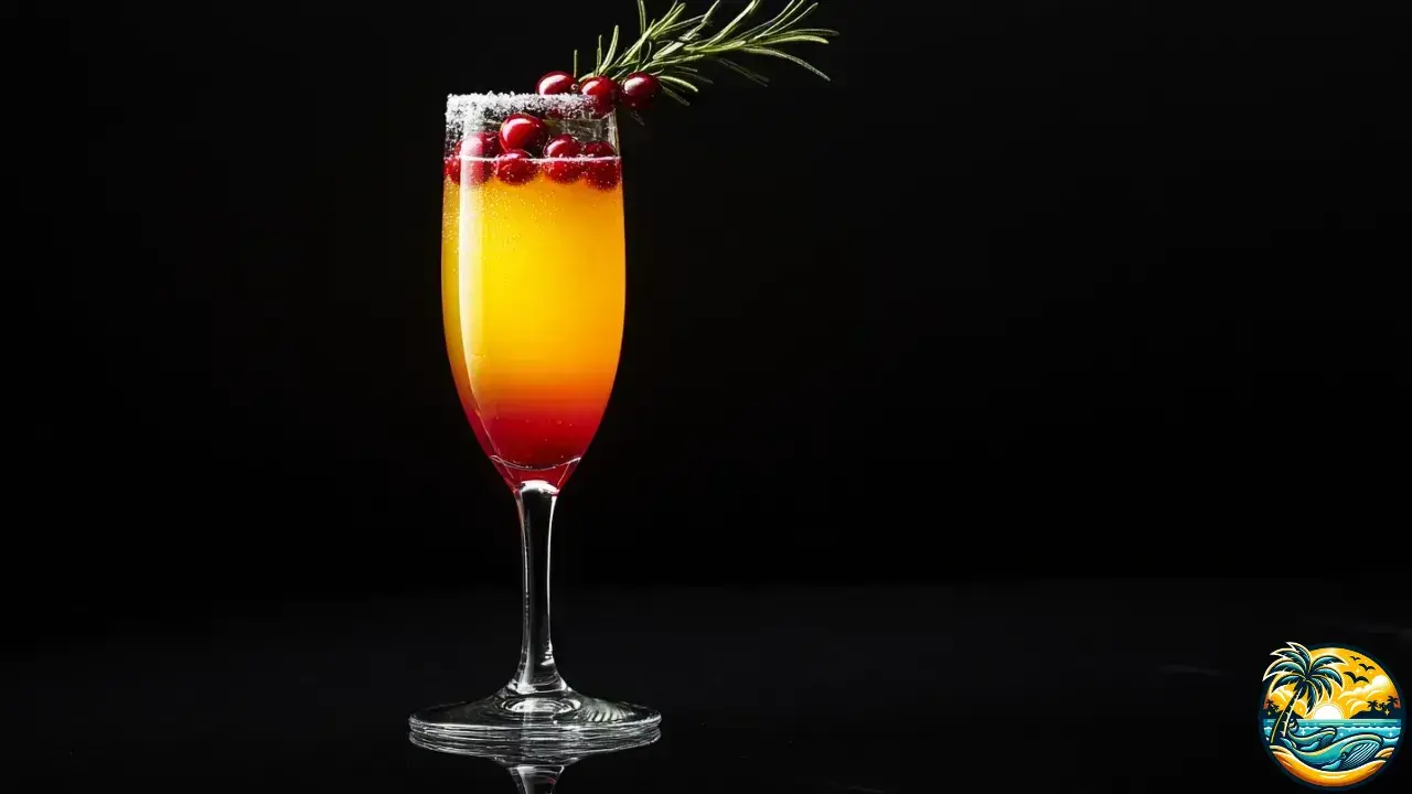 Frosted Cranberry Mimosa Mocktail