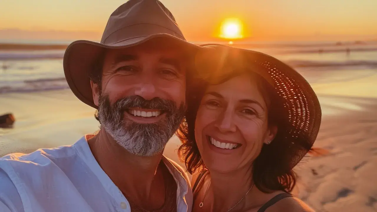 A great selfie at golden hours on the beach