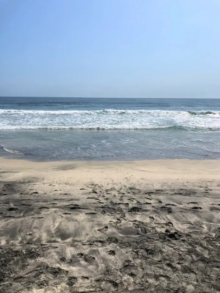 The sand is gold but dark