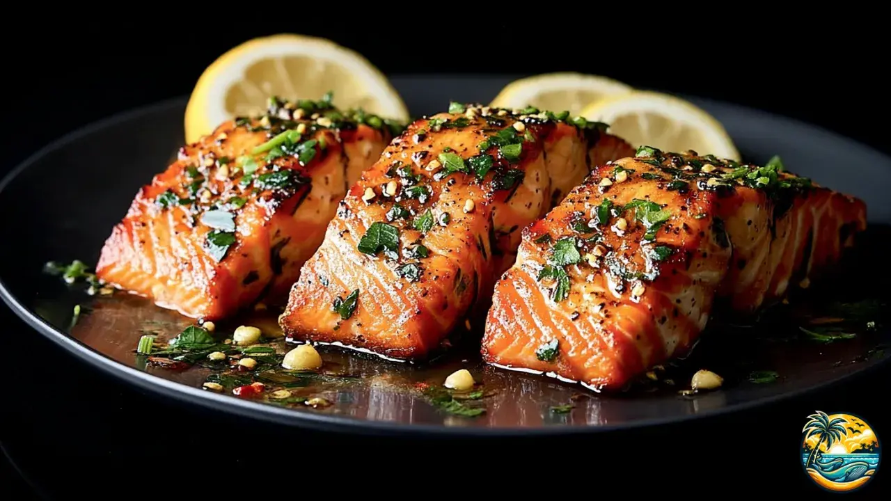 Marinated Salmon with Garlic and Herbs