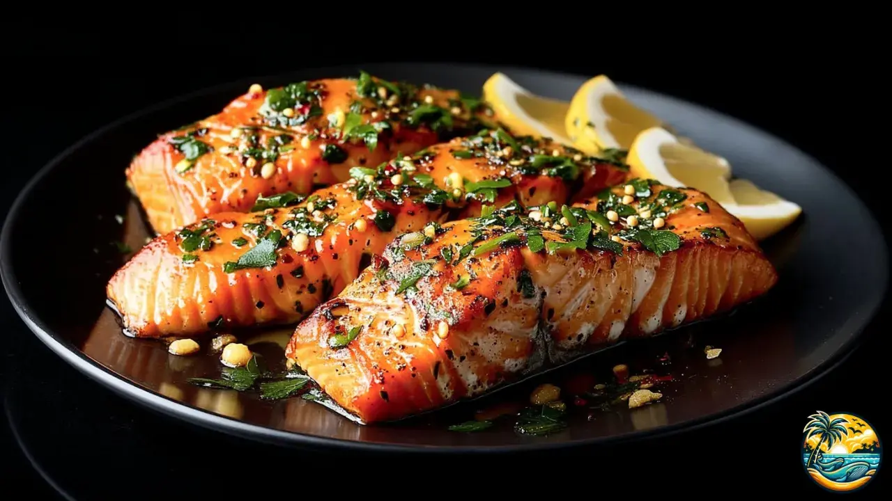 Marinated Salmon with Garlic and Herbs
