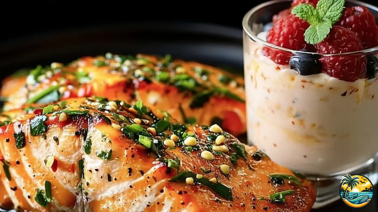 Marinated Salmon with Garlic and Herbs