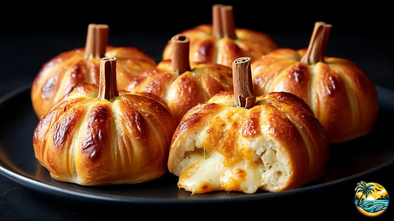 Pumpkin-Shaped Cheesy Buns